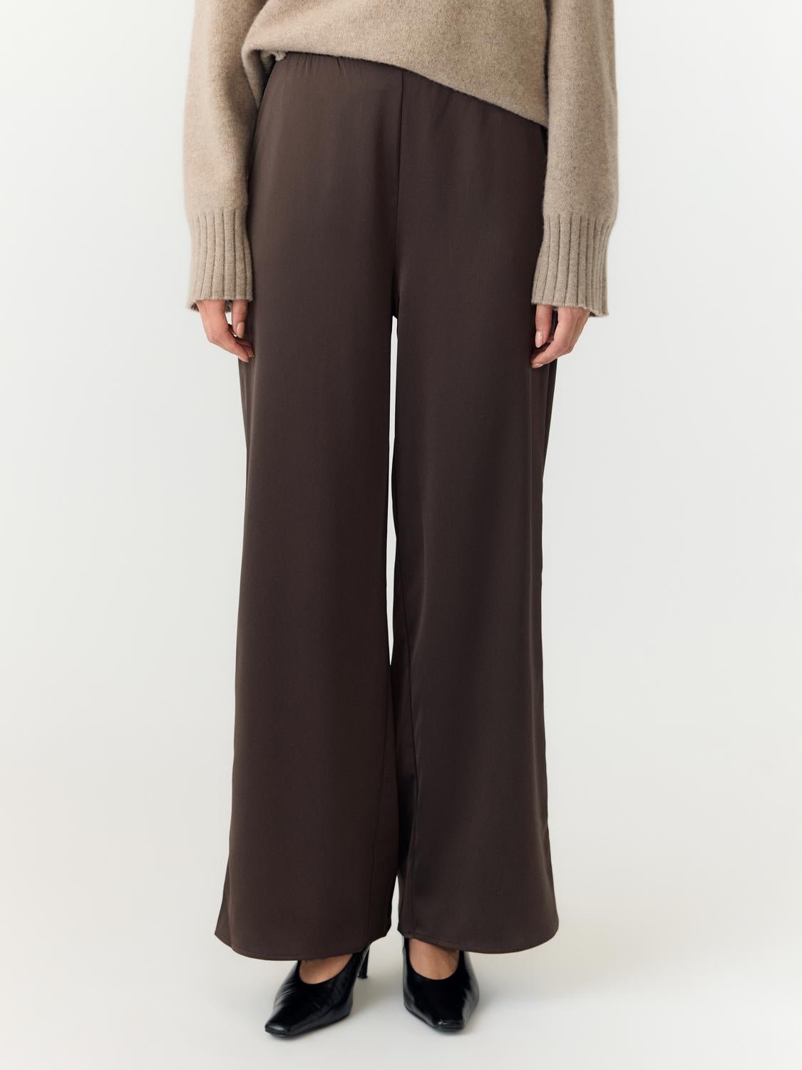 YASPELLA Trousers - Chocolate Brown - VERO MODA & VILA Bergvik